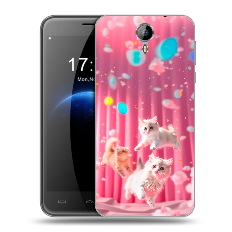 Силиконовый чехол на Homtom HT3 с принтом милые котики Силиконовый чехол на Homtom HT3 с принтом милые котики