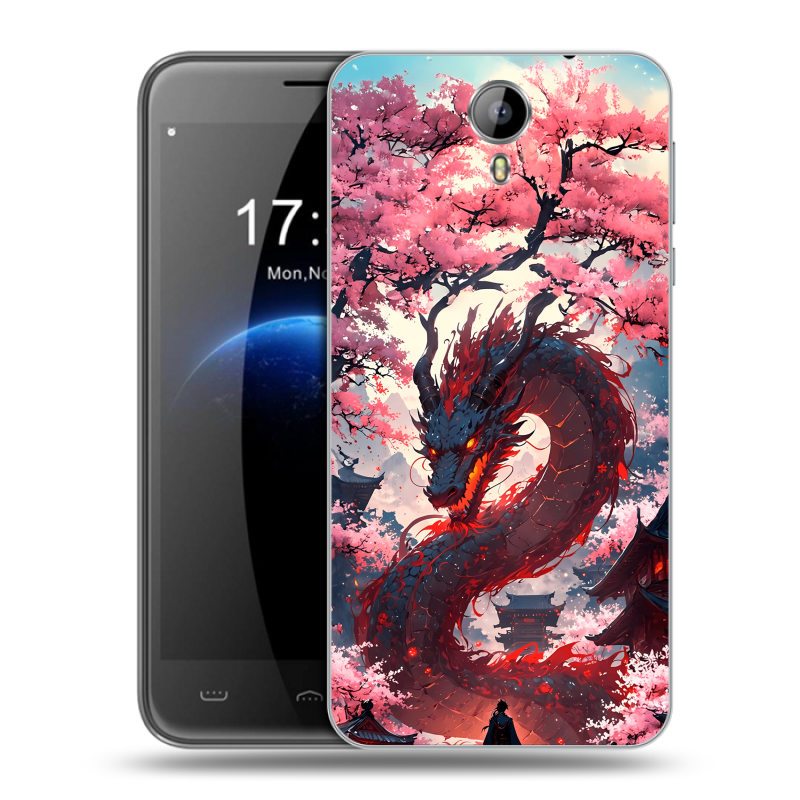 Силиконовый чехол на Homtom HT3 с принтом Дракон Японский Силиконовый чехол на Homtom HT3 с принтом Дракон Японский