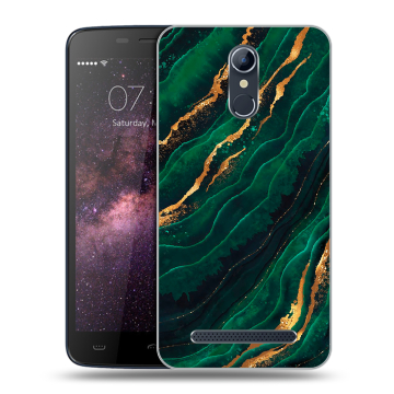 Силиконовый чехол на Homtom HT17 с принтом Мрамор зеленое золото Силиконовый чехол на Homtom HT17 с принтом Мрамор зеленое золото