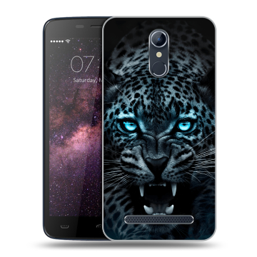 Силиконовый чехол на Homtom HT17 с принтом Темный леопард Силиконовый чехол на Homtom HT17 с принтом Темный леопард