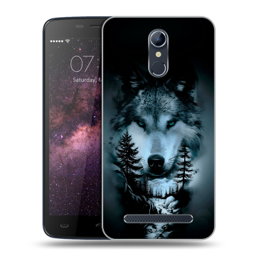 Силиконовый чехол на Homtom HT17 с принтом Лесной волк Силиконовый чехол на Homtom HT17 с принтом Лесной волк