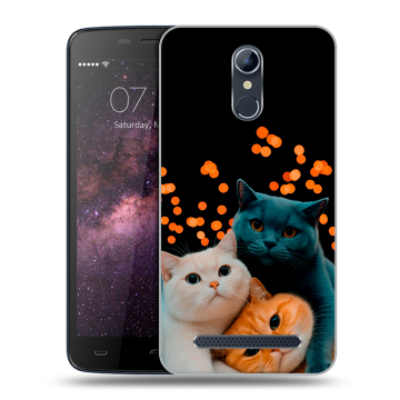Силиконовый чехол на Homtom HT17 с принтом Кошки Силиконовый чехол на Homtom HT17 с принтом Кошки