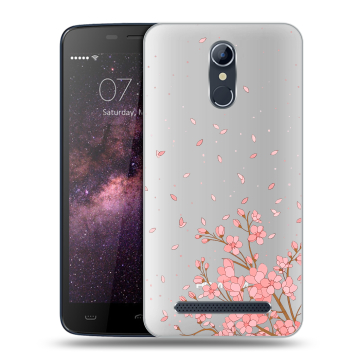 Силиконовый чехол на Homtom HT17 с принтом Ветка сакуры