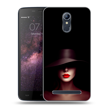 Силиконовый чехол на Homtom HT17 с принтом Девушка в шляпе Силиконовый чехол на Homtom HT17 с принтом Девушка в шляпе