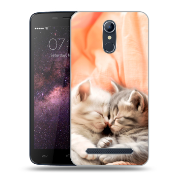 Силиконовый чехол на Homtom HT17 с принтом Котята