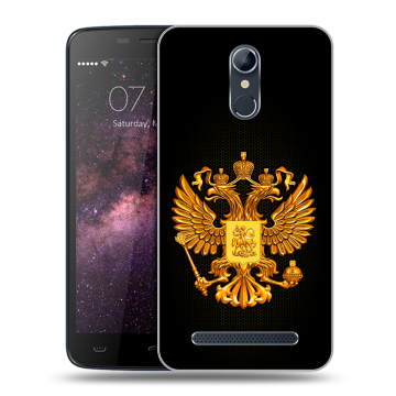 Силиконовый чехол на Homtom HT17 с принтом Герб России желтый Силиконовый чехол на Homtom HT17 с принтом Герб России желтый