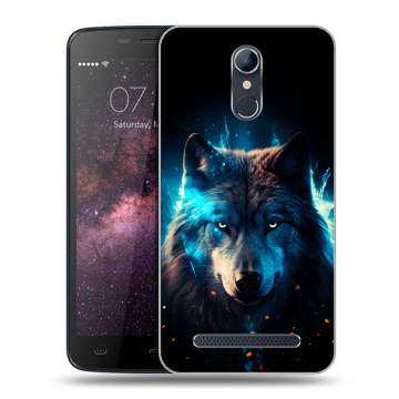Силиконовый чехол на Homtom HT17 с принтом Волк ночной