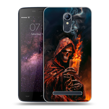 Силиконовый чехол на Homtom HT17 с принтом Скелет и карты
