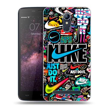 Силиконовый чехол на Homtom HT17 с принтом найк nike черный Силиконовый чехол на Homtom HT17 с принтом найк nike черный