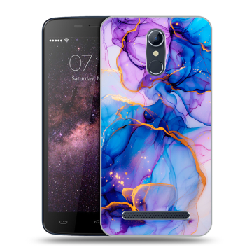 Силиконовый чехол на Homtom HT17 с принтом синий мрамор Силиконовый чехол на Homtom HT17 с принтом синий мрамор