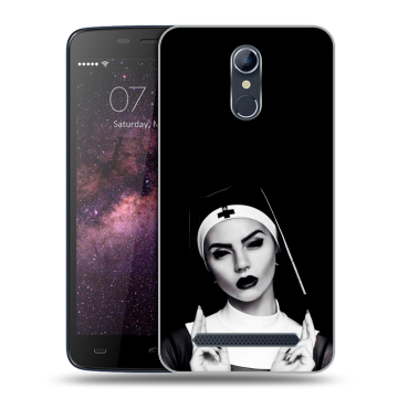 Силиконовый чехол на Homtom HT17 с принтом монашка