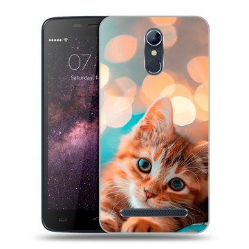 Силиконовый чехол на Homtom HT17 с принтом котик