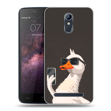 Силиконовый чехол на Homtom HT17 с принтом утка в очках