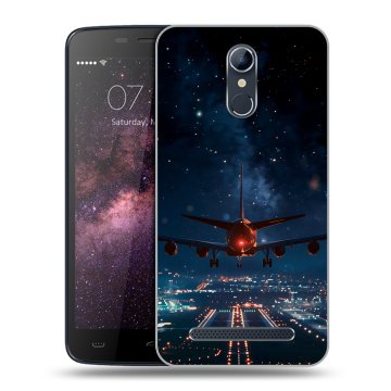 Силиконовый чехол на Homtom HT17 с принтом самолет