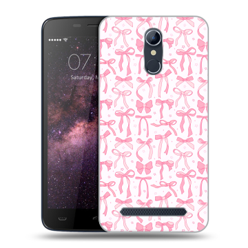 Силиконовый чехол на Homtom HT17 с принтом Розовые бантики