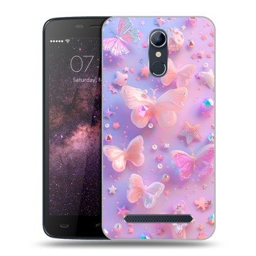 Силиконовый чехол на Homtom HT17 с принтом Бабочки