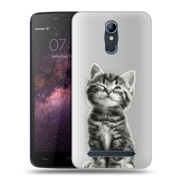 Силиконовый чехол на Homtom HT17 с принтом Котенок