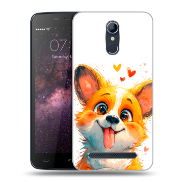 Силиконовый чехол на Homtom HT17 с принтом корги