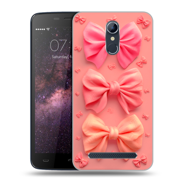 Силиконовый чехол на Homtom HT17 с принтом Розовые бантики