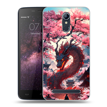 Силиконовый чехол на Homtom HT17 с принтом Дракон Японский Силиконовый чехол на Homtom HT17 с принтом Дракон Японский