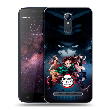 Силиконовый чехол на Homtom HT17 с принтом Demon Slayer Клинок рассекающий демонов