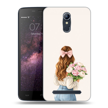 Силиконовый чехол на Homtom HT17 с принтом женский