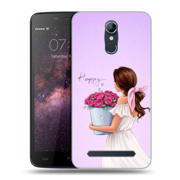 Силиконовый чехол на Homtom HT17 с принтом женский