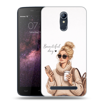 Силиконовый чехол на Homtom HT17 с принтом женский Силиконовый чехол на Homtom HT17 с принтом женский