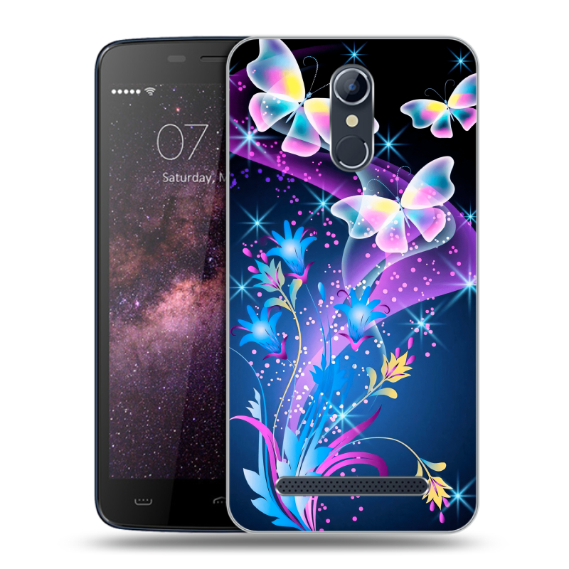 Силиконовый чехол на Homtom HT17 с принтом Бабочки Силиконовый чехол на Homtom HT17 с принтом Бабочки