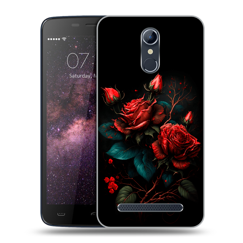 Силиконовый чехол на Homtom HT17 с принтом Розы красные Силиконовый чехол на Homtom HT17 с принтом Розы красные