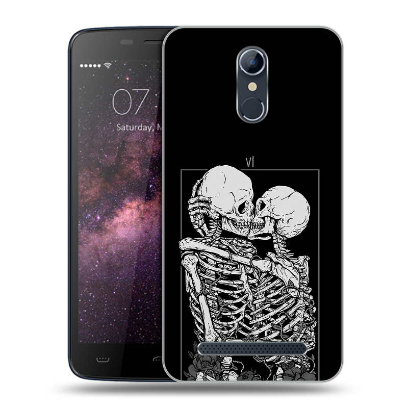 Силиконовый чехол на Homtom HT17 с принтом Поцелуй скелетов Силиконовый чехол на Homtom HT17 с принтом Поцелуй скелетов