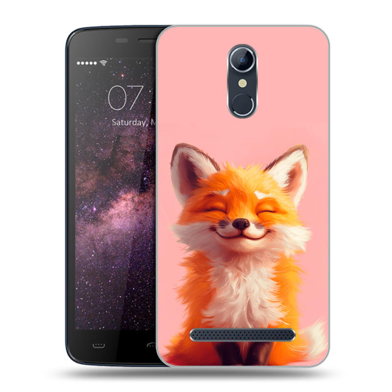 Силиконовый чехол на Homtom HT17 с принтом милая лиса Силиконовый чехол на Homtom HT17 с принтом милая лиса