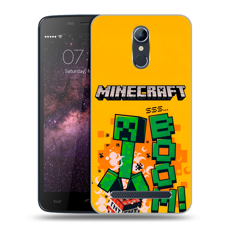 Силиконовый чехол на Homtom HT17 с принтом Майнкрафт Minecraft Силиконовый чехол на Homtom HT17 с принтом Майнкрафт Minecraft