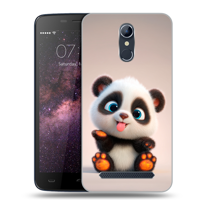 Силиконовый чехол на Homtom HT17 с принтом милая панда Силиконовый чехол на Homtom HT17 с принтом милая панда