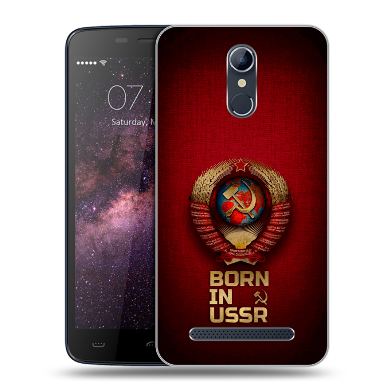 Силиконовый чехол на Homtom HT17 с принтом Флаг Герб СССР Силиконовый чехол на Homtom HT17 с принтом Флаг Герб СССР