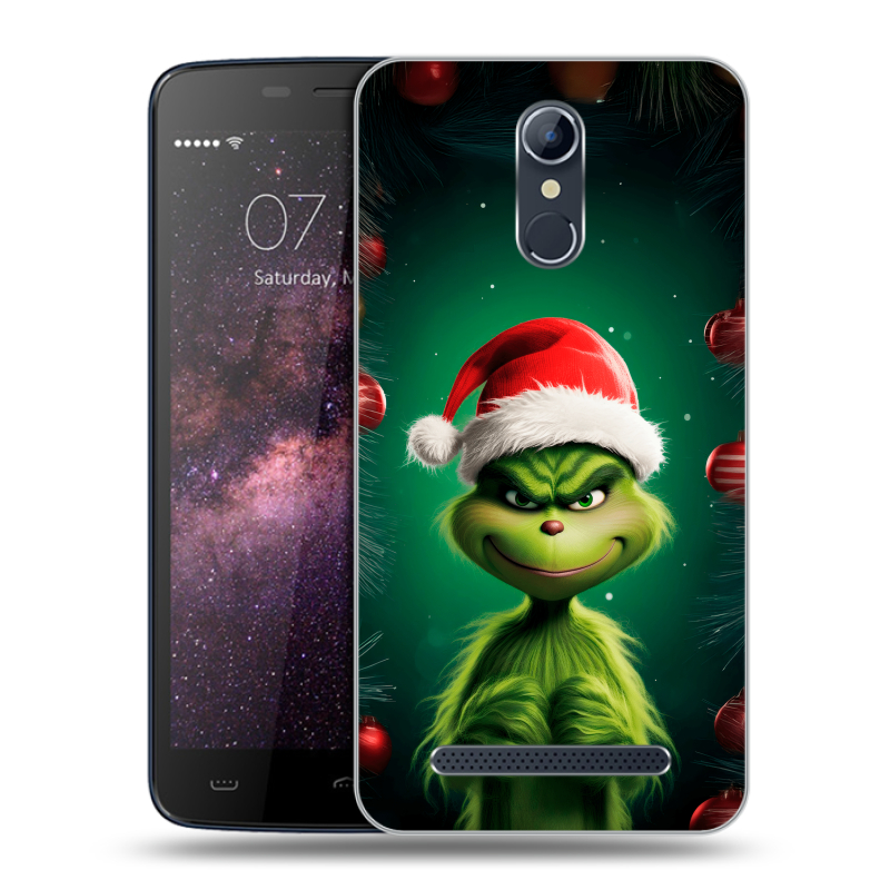 Силиконовый чехол на Homtom HT17 с принтом Гринч Новый год Рождество Силиконовый чехол на Homtom HT17 с принтом Гринч Новый год Рождество