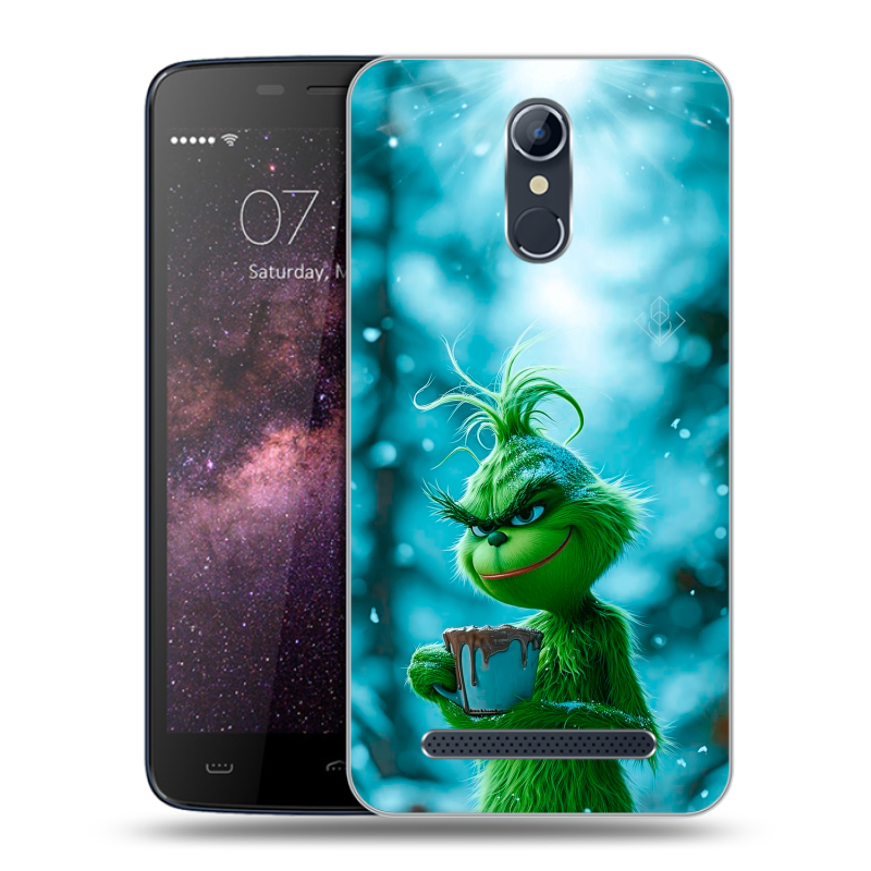 Силиконовый чехол на Homtom HT17 с принтом Новый год гринч Силиконовый чехол на Homtom HT17 с принтом Новый год гринч