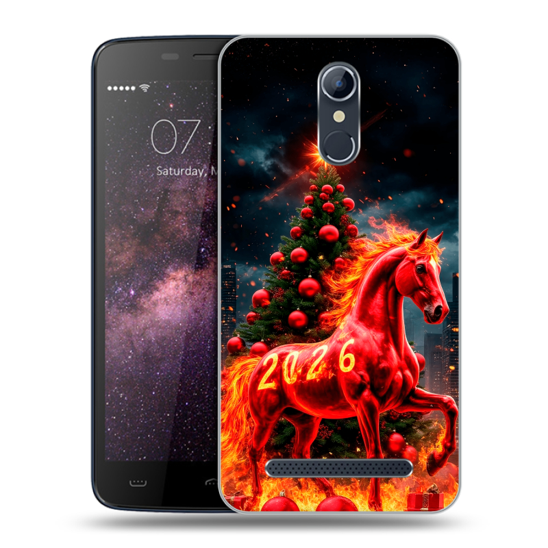 Силиконовый чехол на Homtom HT17 с принтом Новый год Силиконовый чехол на Homtom HT17 с принтом Новый год