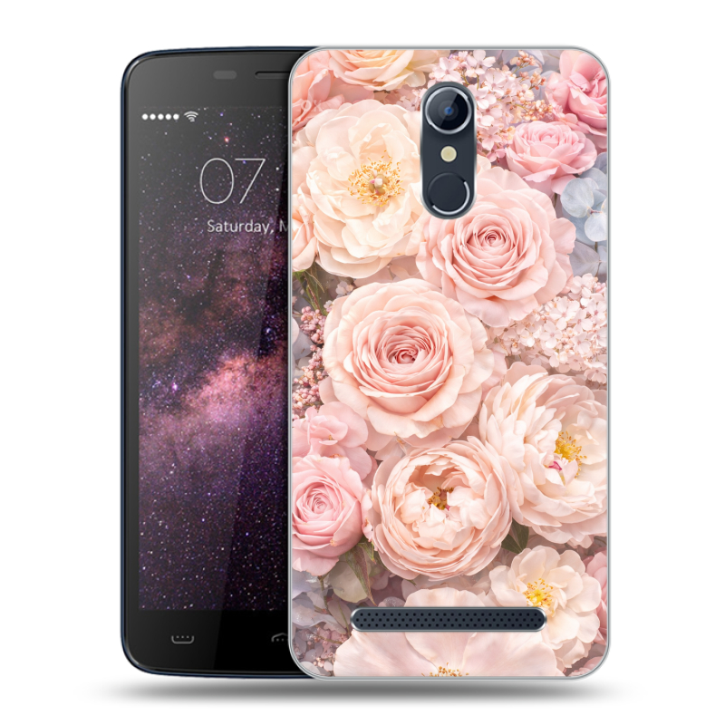 Силиконовый чехол на Homtom HT17 с принтом женский Силиконовый чехол на Homtom HT17 с принтом женский