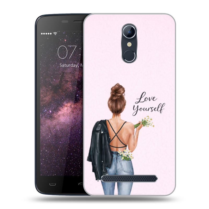 Силиконовый чехол на Homtom HT17 с принтом женский Силиконовый чехол на Homtom HT17 с принтом женский