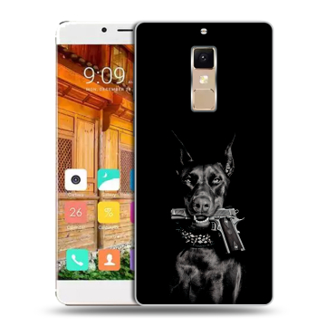 Пластиковый чехол на Elephone S3 с принтом Доберман и пистолет Пластиковый чехол на Elephone S3 с принтом Доберман и пистолет
