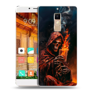 Пластиковый чехол на Elephone S3 с принтом Скелет и карты Пластиковый чехол на Elephone S3 с принтом Скелет и карты