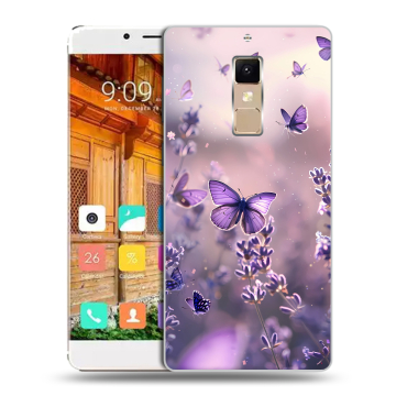 Пластиковый чехол на Elephone S3 с принтом бабочки и лаванда Пластиковый чехол на Elephone S3 с принтом бабочки и лаванда