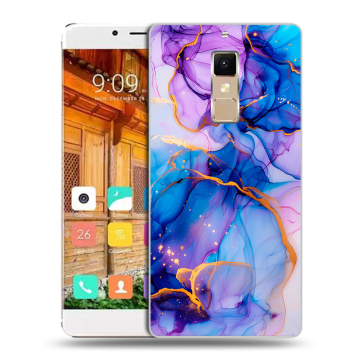Пластиковый чехол на Elephone S3 с принтом синий мрамор Пластиковый чехол на Elephone S3 с принтом синий мрамор