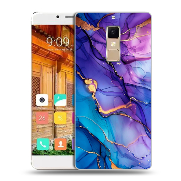 Пластиковый чехол на Elephone S3 с принтом синий мрамор