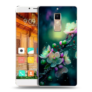Пластиковый чехол на Elephone S3 с принтом Цветы и мрамор Пластиковый чехол на Elephone S3 с принтом Цветы и мрамор