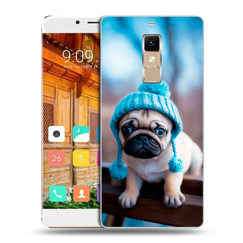 Пластиковый чехол на Elephone S3 с принтом Мопс в шапке Пластиковый чехол на Elephone S3 с принтом Мопс в шапке