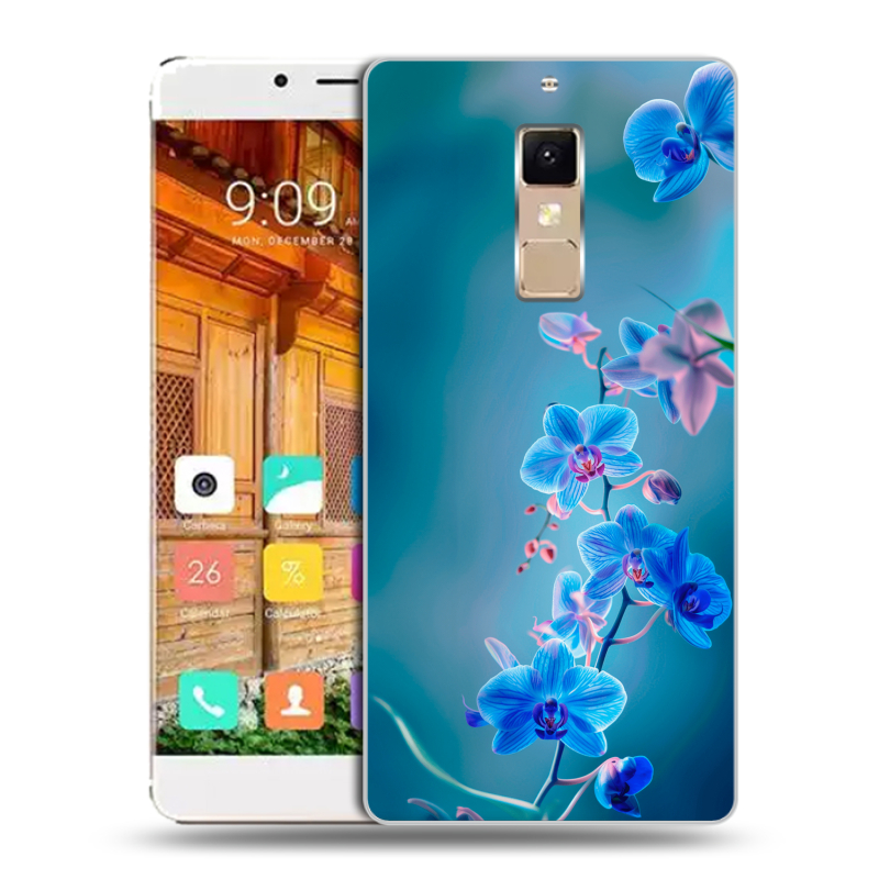 Пластиковый чехол на Elephone S3 с принтом Голубые цветы Пластиковый чехол на Elephone S3 с принтом Голубые цветы