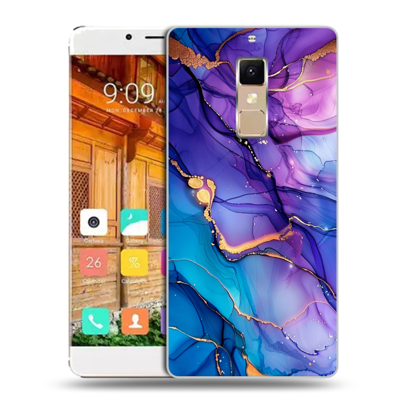 Пластиковый чехол на Elephone S3 с принтом синий мрамор Пластиковый чехол на Elephone S3 с принтом синий мрамор