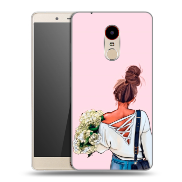 Силиконовый чехол на ZTE Nubia Z11 Max с принтом Девушка и букет